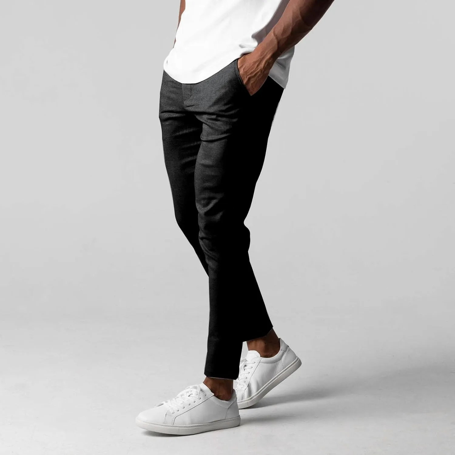 Mens Casual Stretch Chino Dress Pants Classic Active Slim Fit Elasticity Trousers Stretch Flat-Front Tapered Slacks