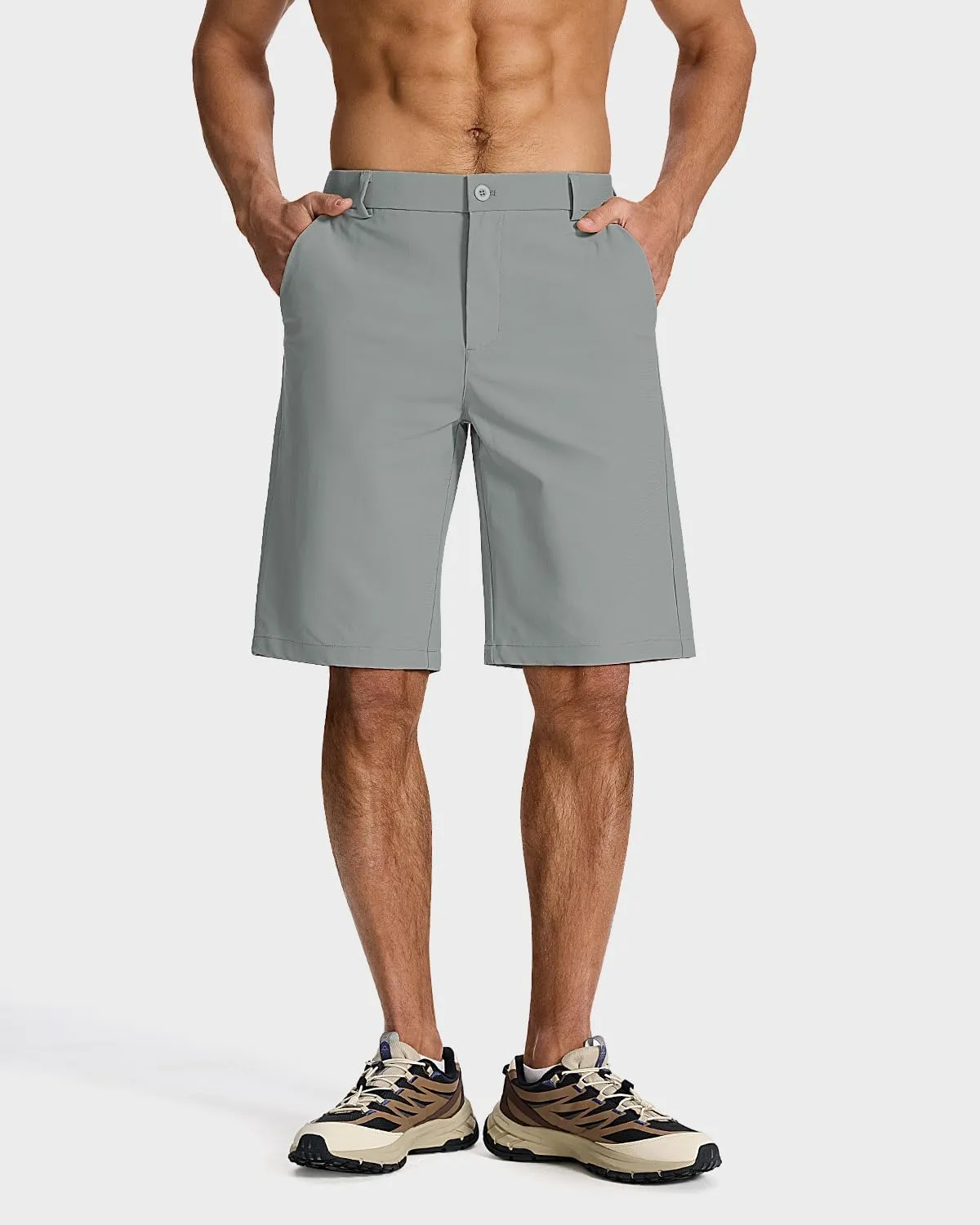 Men's Classic Fit 7/11 Inch Golf Shorts Lightweight Long Stretch Hiking Short with 4 Pockets for Casual Work