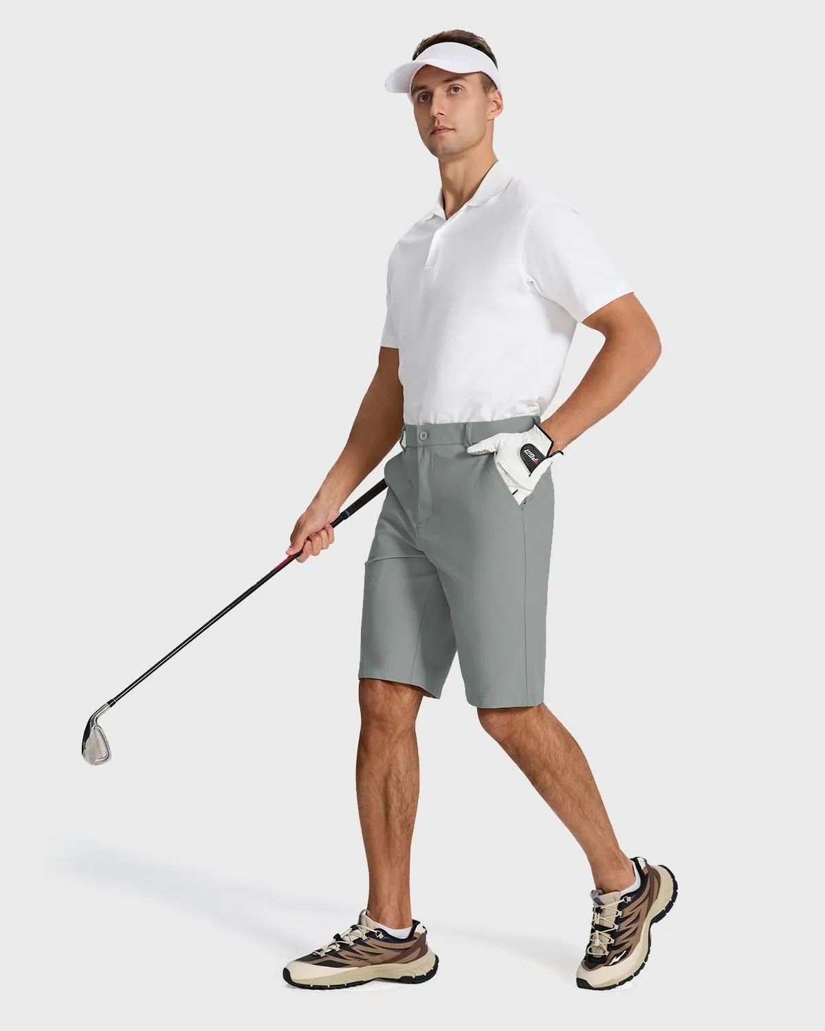 Men's Classic Fit 7/11 Inch Golf Shorts Lightweight Long Stretch Hiking Short with 4 Pockets for Casual Work