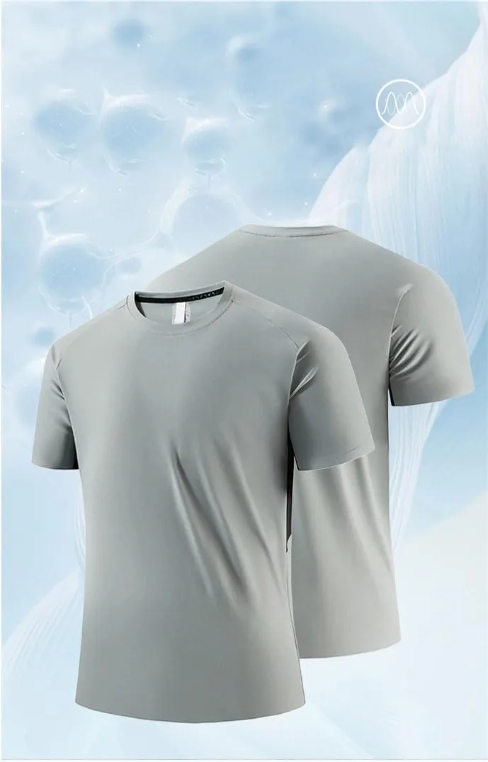 Men's Outdoor Running Fitness Quick Dry Sports T-Shirt Light Casual Short Sleeve Gym Tops