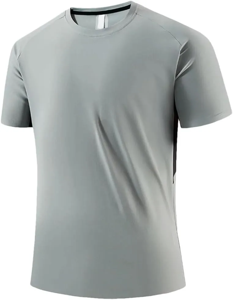 Men's Outdoor Running Fitness Quick Dry Sports T-Shirt Light Casual Short Sleeve Gym Tops