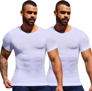Mens Shapewear Body Shaper Slimming Mens Compression Shirt Tummy Control Undershirt Gynecomastia Abs Abdomen Tops