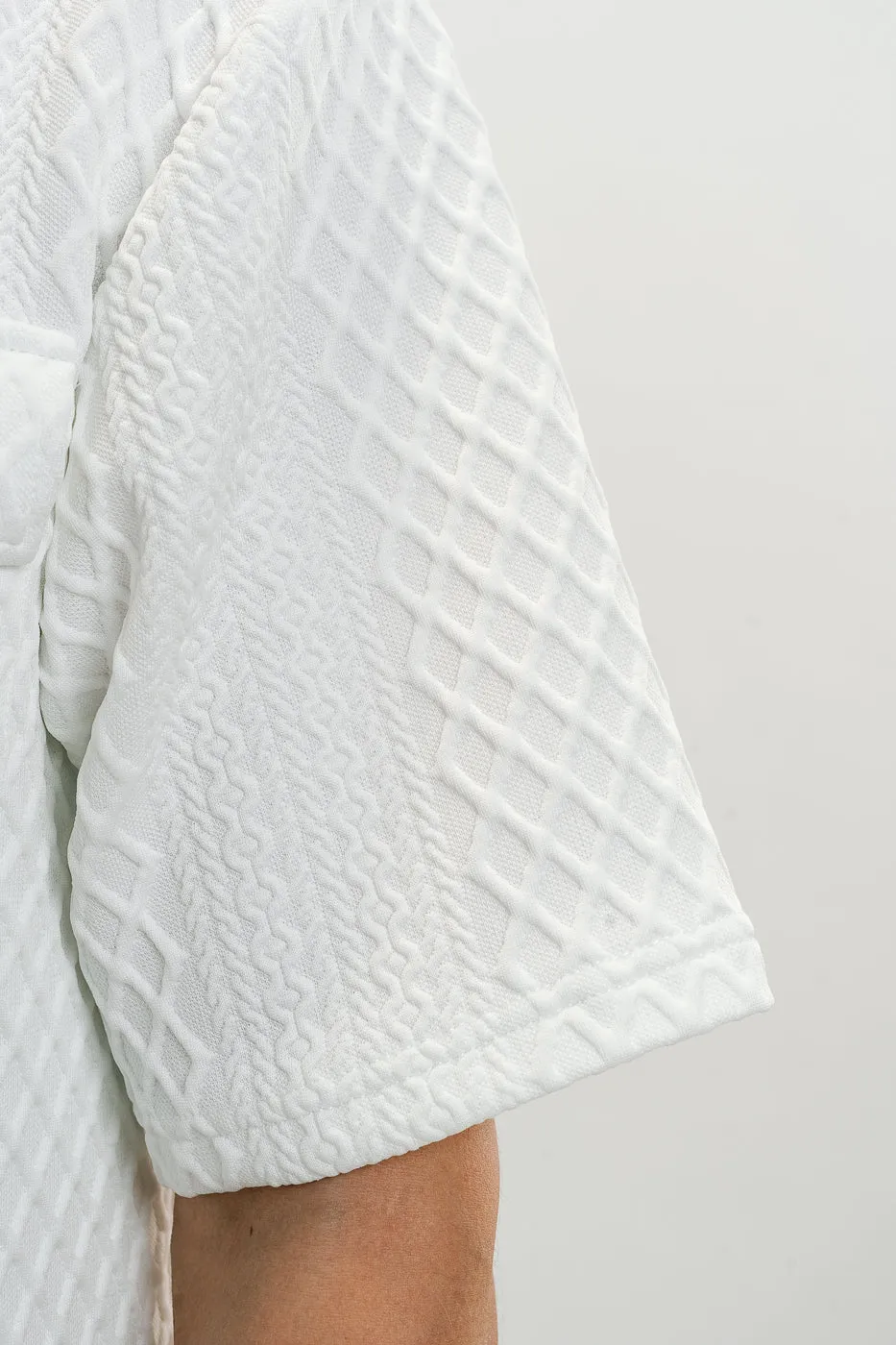 Men's White Waffle Knit Tee