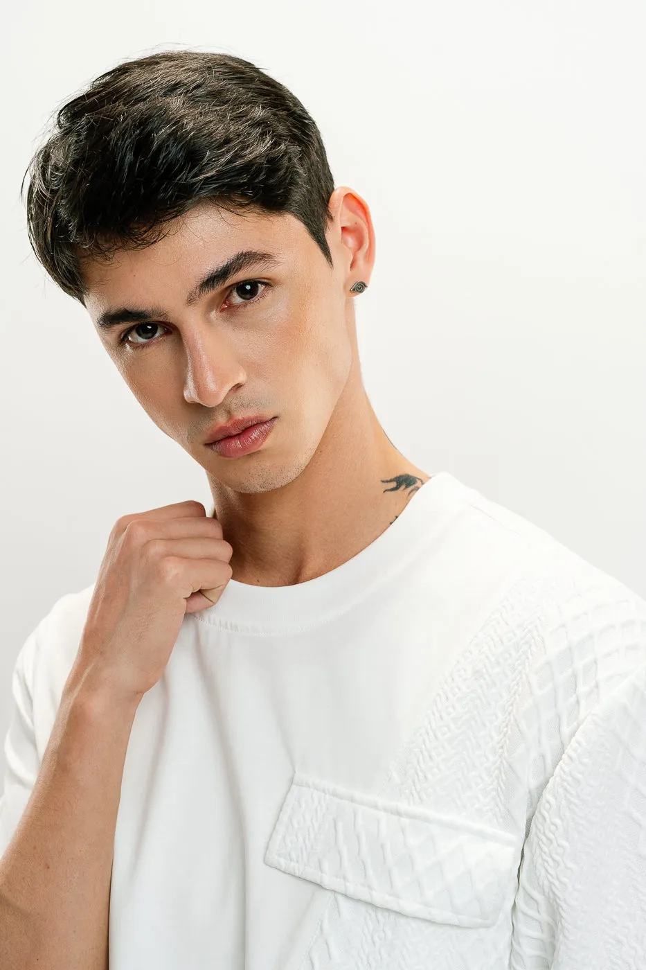 Men's White Waffle Knit Tee
