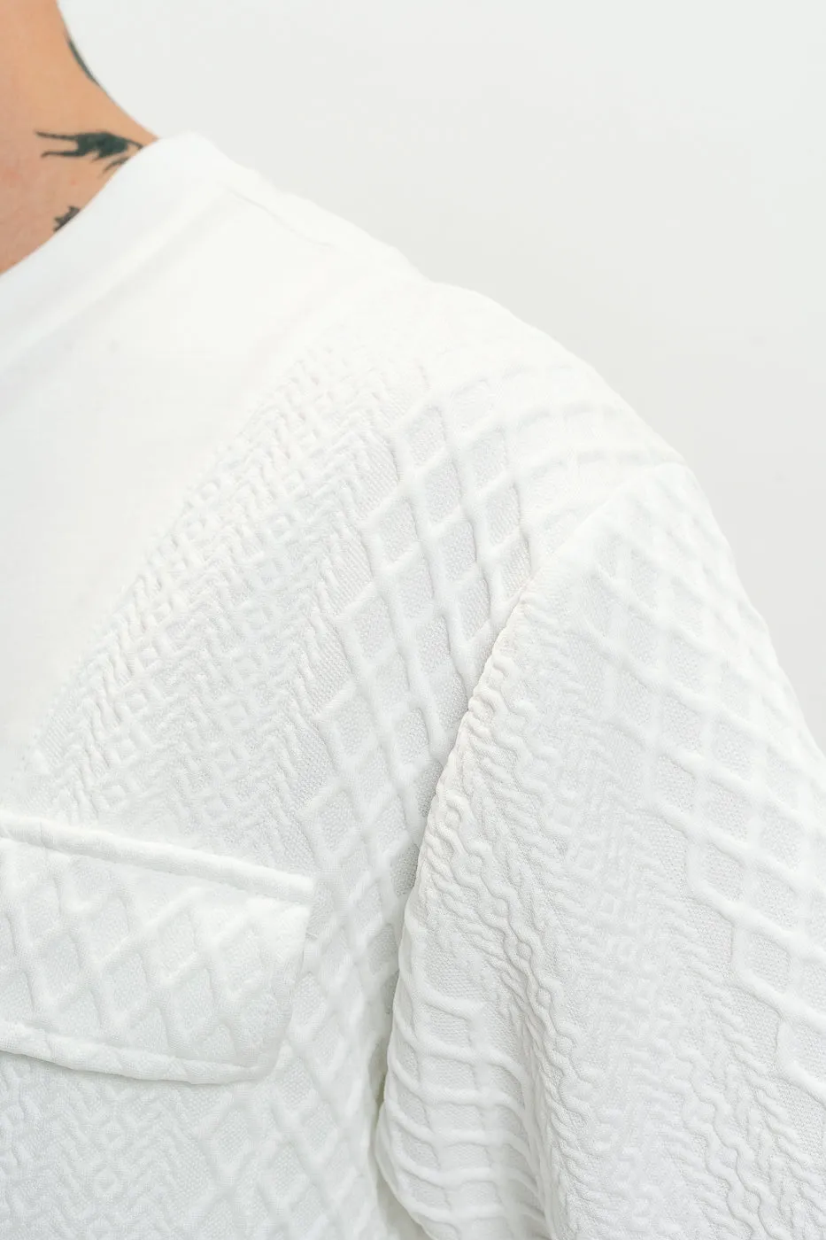 Men's White Waffle Knit Tee