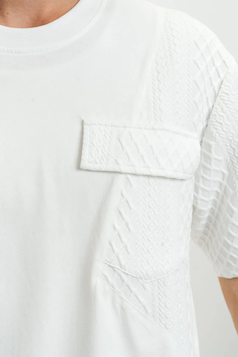 Men's White Waffle Knit Tee