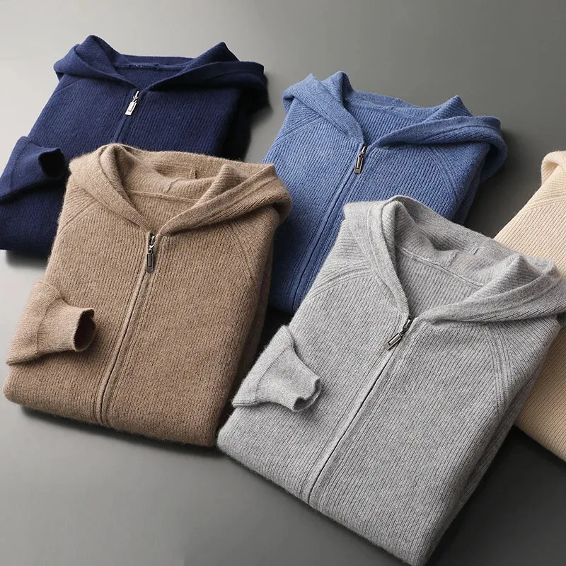 Montavero Merino Wool Zip-Up Sweater