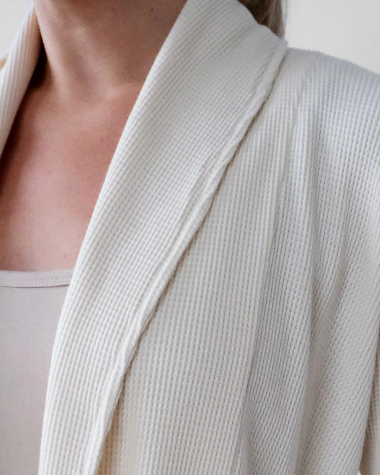 NICKY waffle knit cardigan in Warm Ivory