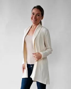 NICKY waffle knit cardigan in Warm Ivory