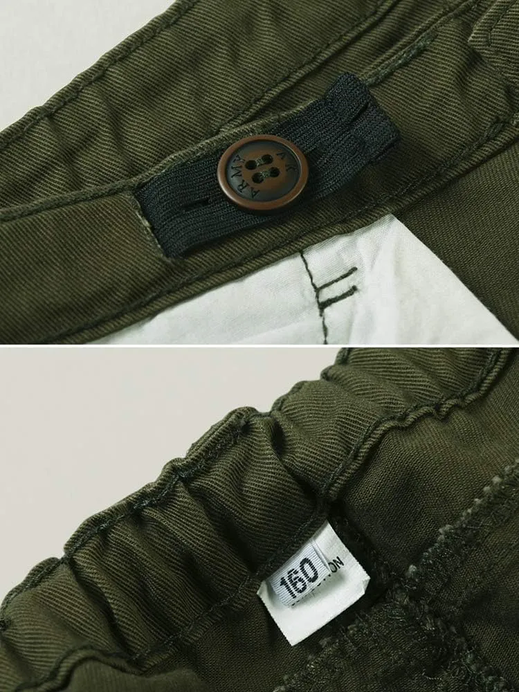 OCHENTA Boys Cargo Pants with 8 Pockets Casual Hiking Slacks Combat Trousers for Kid