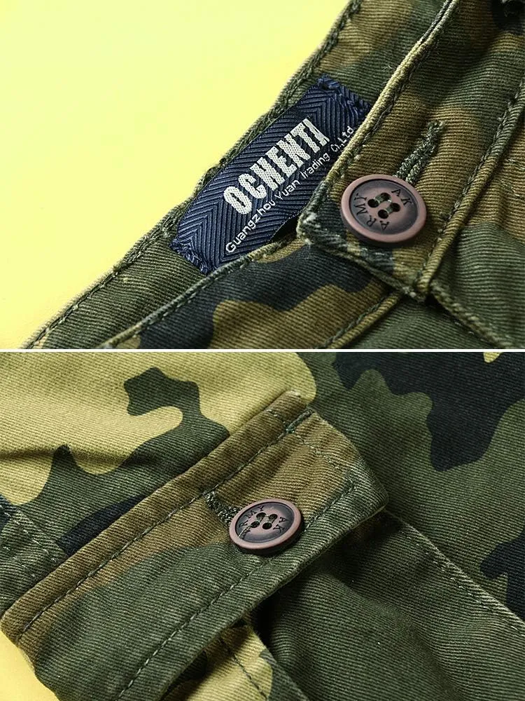 OCHENTA Boys Cargo Pants with 8 Pockets Casual Hiking Slacks Combat Trousers for Kid