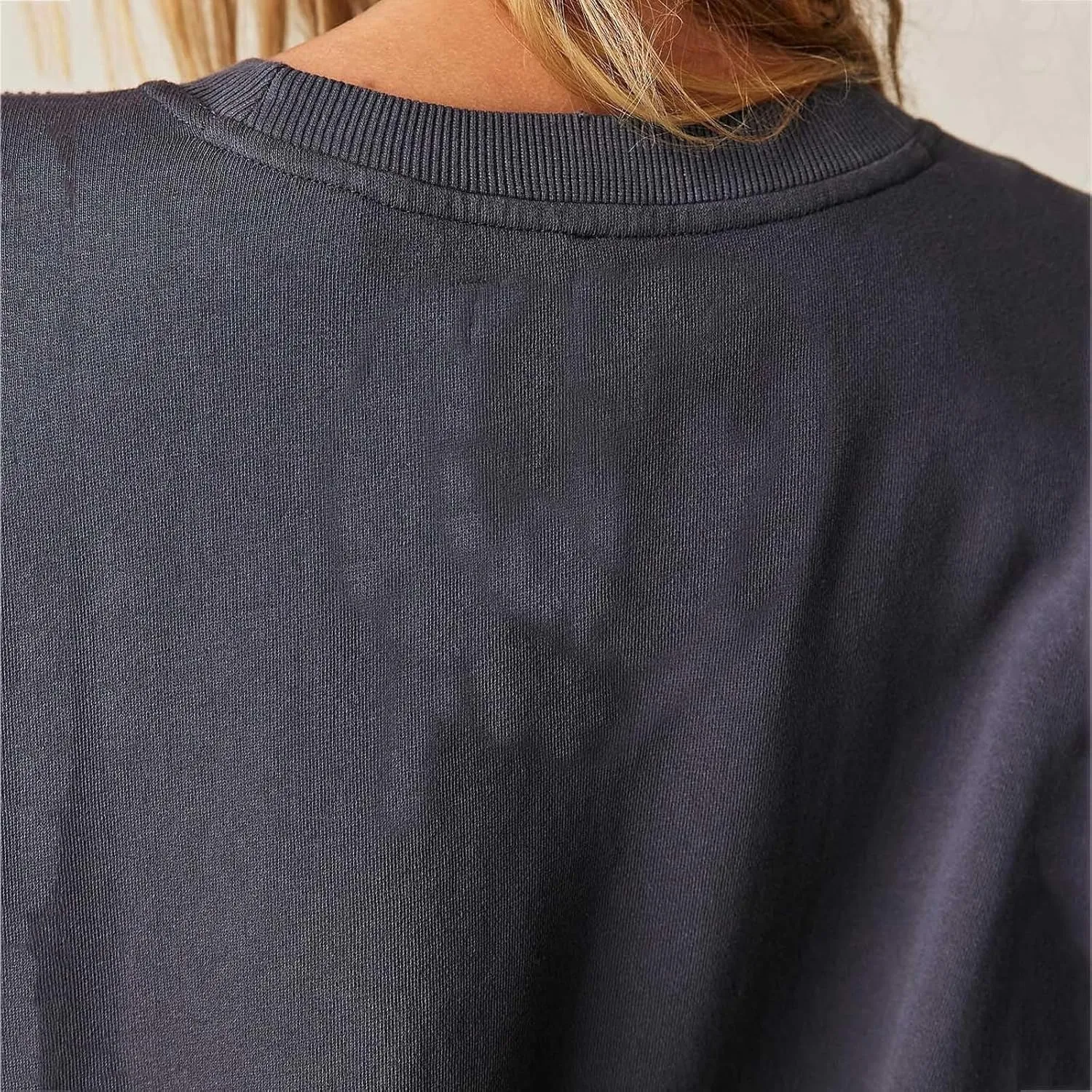 Oversized Sweatshirt Dress for Women Long Sleeve Patchwork Crewneck Pullover Loose Flowy Pleated Tops Mini Dress