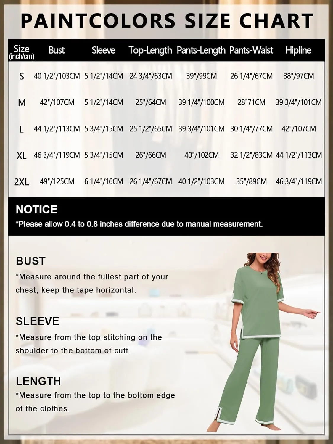 Paintcolors Women's 2 Piece Outfits Casual Pleated Short Sleeve Knit T-Shirt Tops Stretchy Wide Leg Pants Lounge Sets