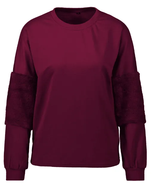 Plush Cotton Long-Sleeved Loose  Sweater Oversized Baggy Tops