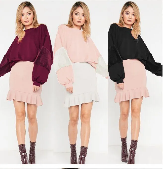 Plush Cotton Long-Sleeved Loose  Sweater Oversized Baggy Tops
