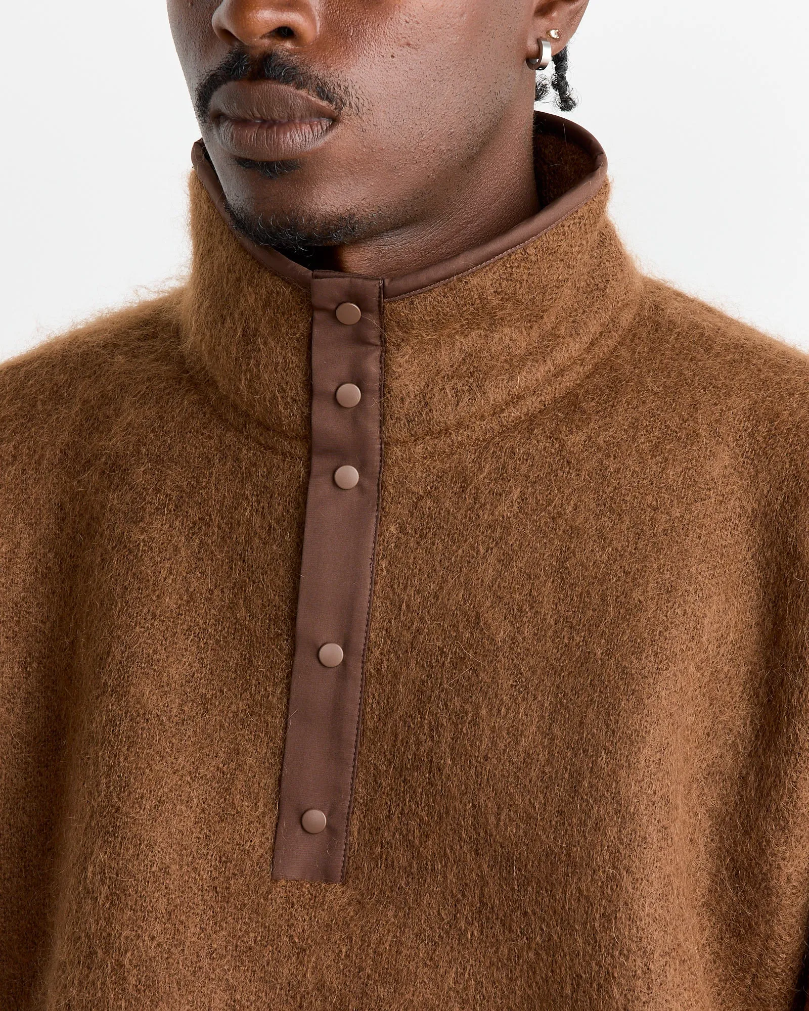 Pullover Mohair Sweater in Brown