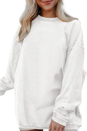 SHEWIN Oversized Sweatshirts for Women Loose Fit Casual Crewneck Sweatshirts Long Sleeve Pullover Tops