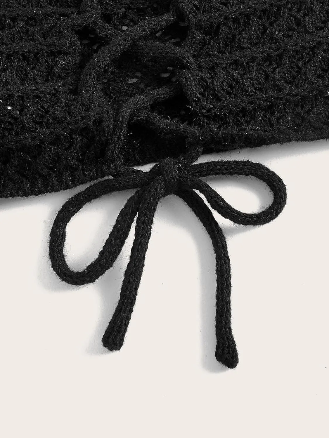 SOLY HUX Womens Crochet Halter Crop Tops Summer Sexy Knitted V Neck Sleeveless Camisole Y2K Top
