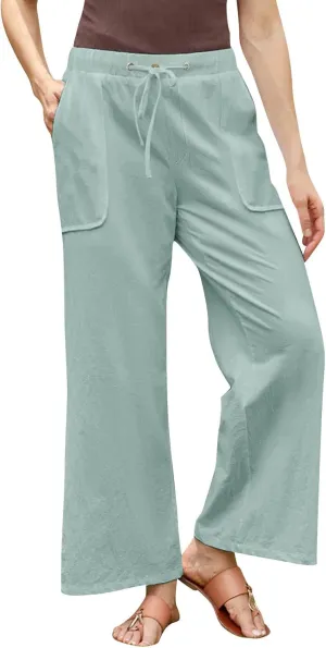 Striped Linen Pants for Women Women's Spring and Summer Cotton and Linen Trousers Loose Plus Size Wide Leg Pants