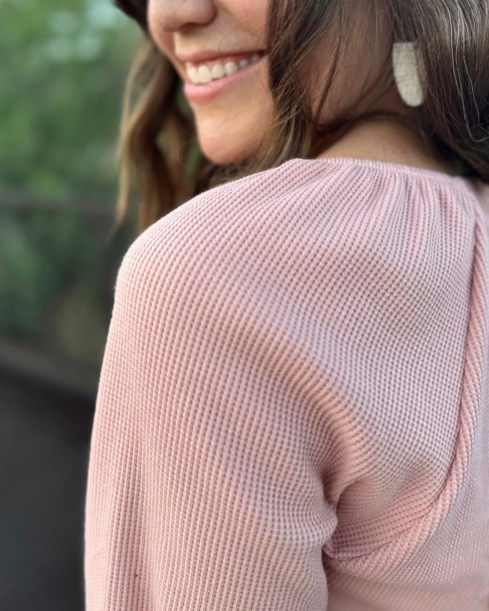 SUNRISE waffle knit top in Earthy Rose