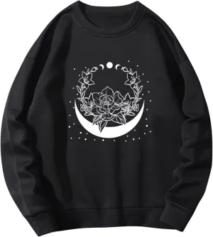 SweatyRocks Women's Casual Long Sleeve Sweatshirt Round Neck Pullover Tops