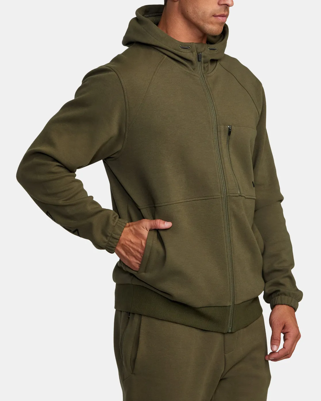 Tech Zip-Up Fleece Hoodie II - Dark Olive