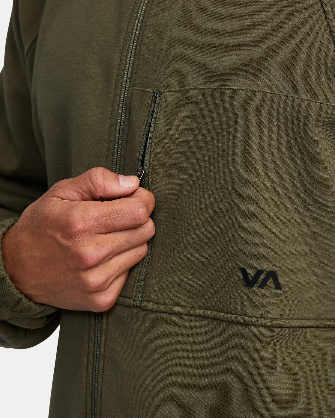 Tech Zip-Up Fleece Hoodie II - Dark Olive