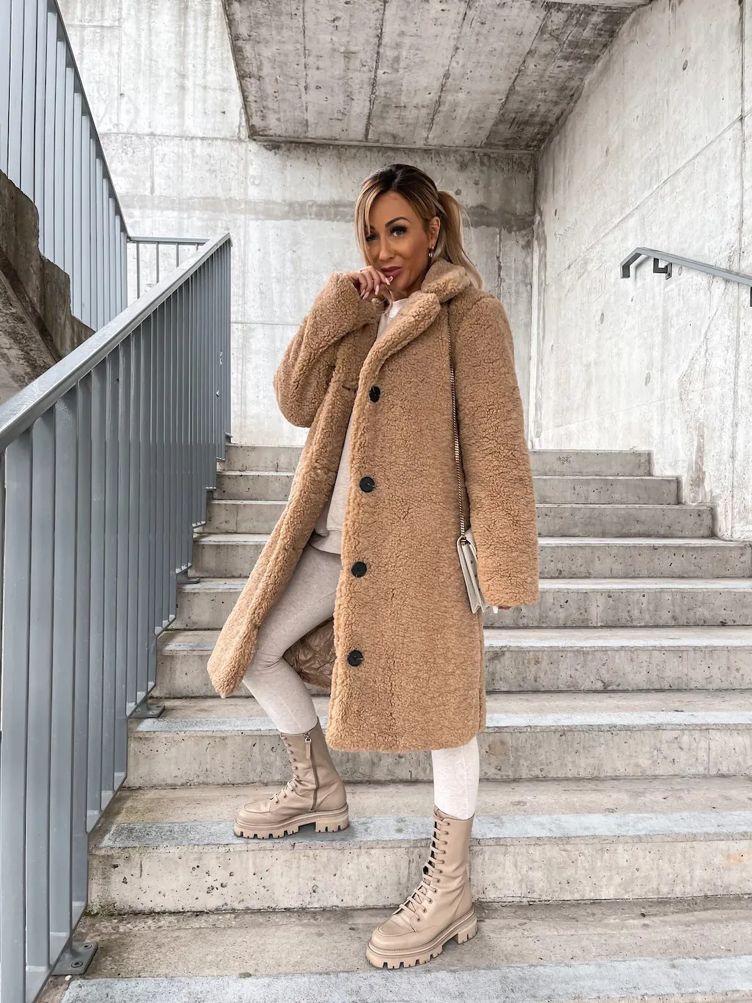 Turndown Collar Warm Oversize Outerwear Jacket Coat