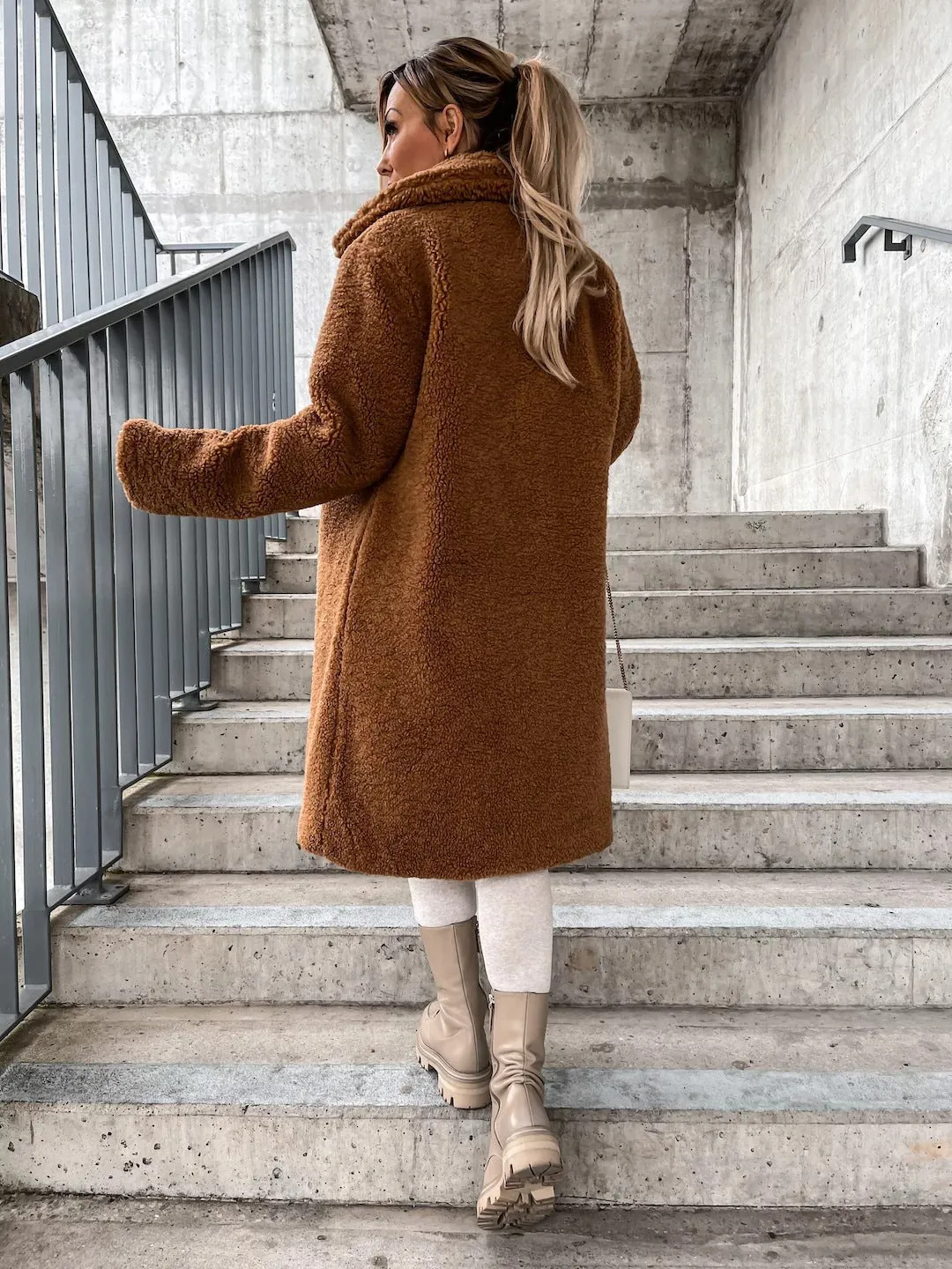 Turndown Collar Warm Oversize Outerwear Jacket Coat