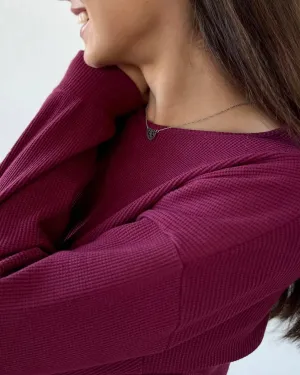 TUSCAN waffle knit dress in Raspberry