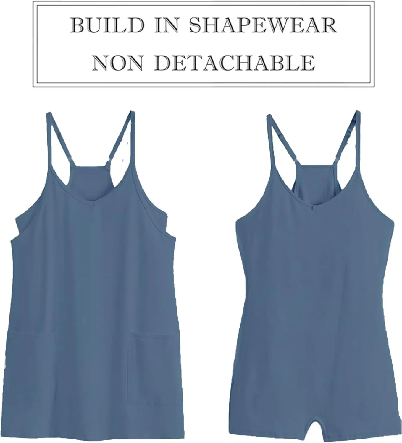 VAOYIU Womens Athletic Sleeveless Mini Dress Hot Shot Romper Dresses Spaghetti Strap Tennis Dress Built in Shorts
