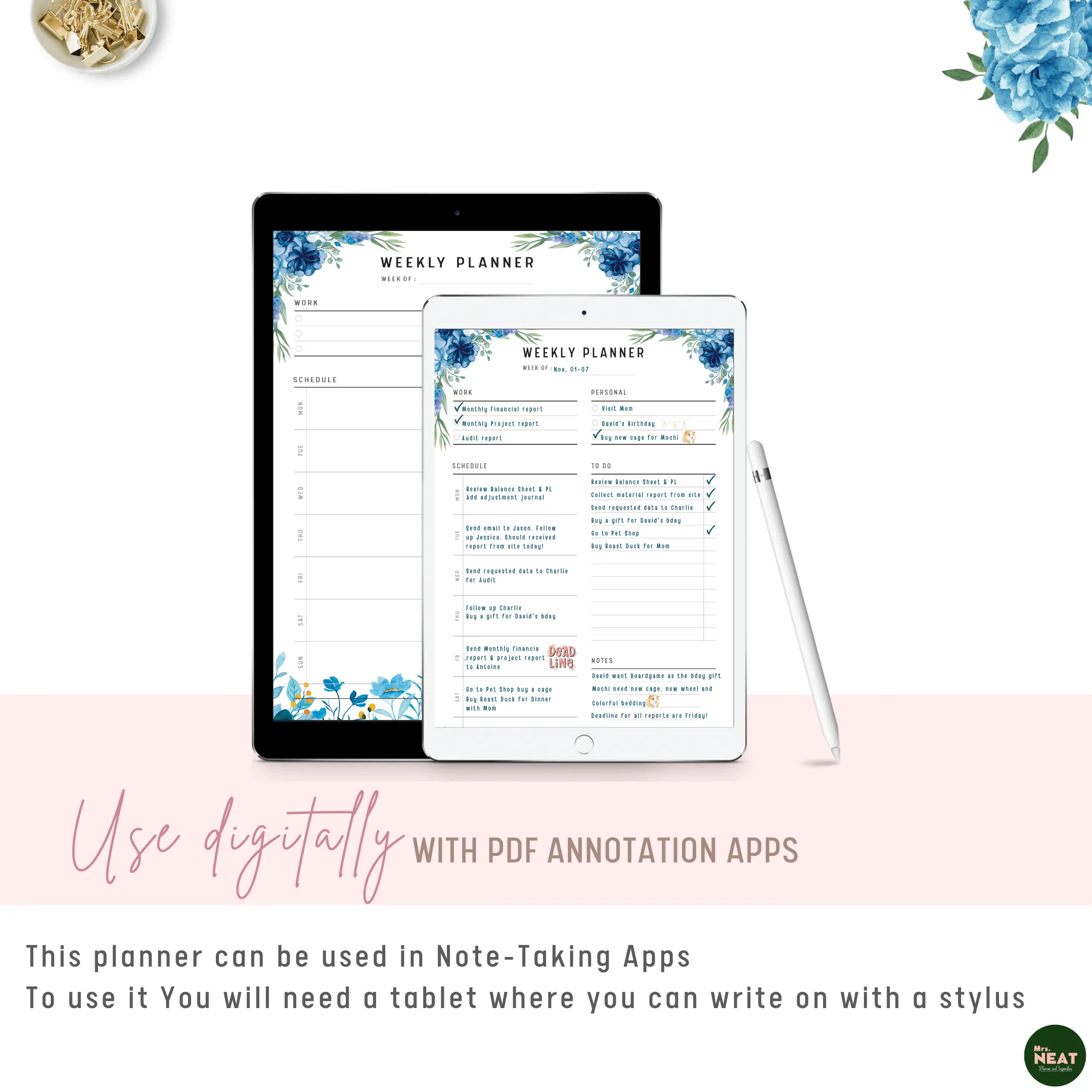 Weekly Planner Printable - M167/8