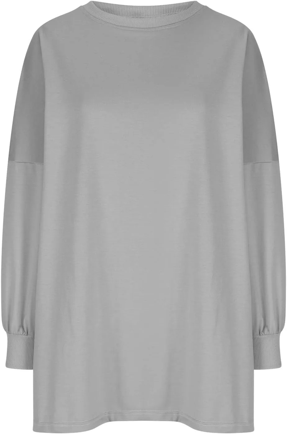 Wkishenl Oversized Long Sweatshirts for Women 2024 Casual Fall Shoulder Tops Loose Long Sleeve Crewneck Pullover Solid Dressy