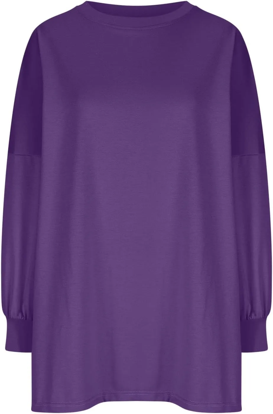 Wkishenl Oversized Long Sweatshirts for Women 2024 Casual Fall Shoulder Tops Loose Long Sleeve Crewneck Pullover Solid Dressy
