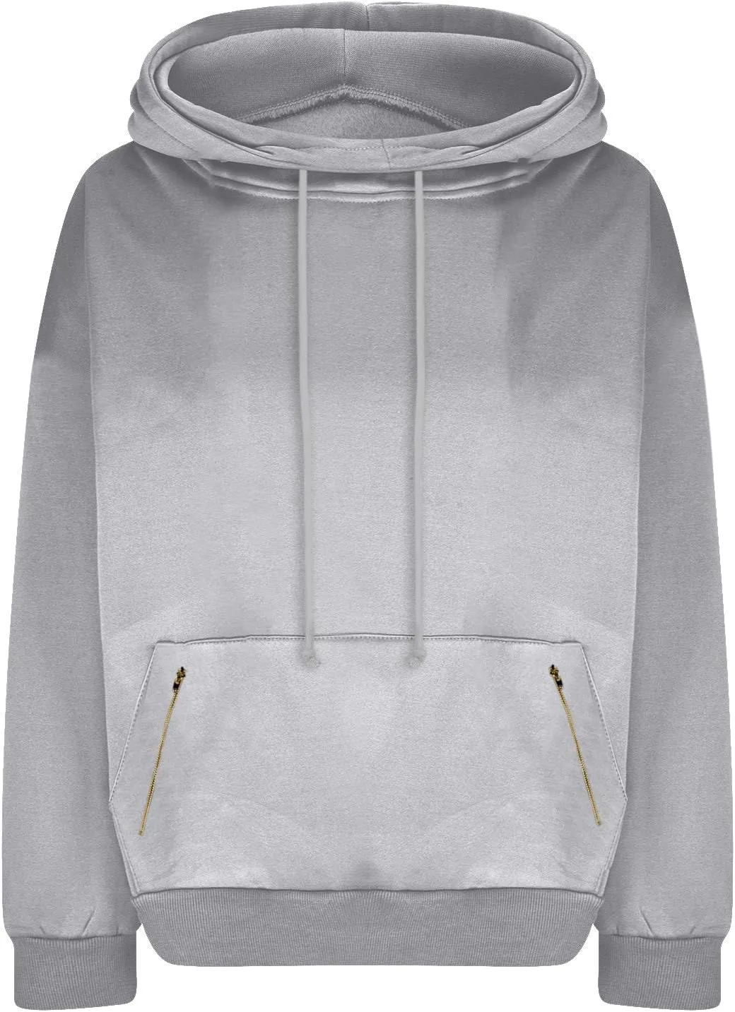 Women Cowl Neck Hoodies Fall Fleece Drawstring Sweatshirts Casual Long Sleeve Hooded Pullover Zipper Kangaroo Pocket