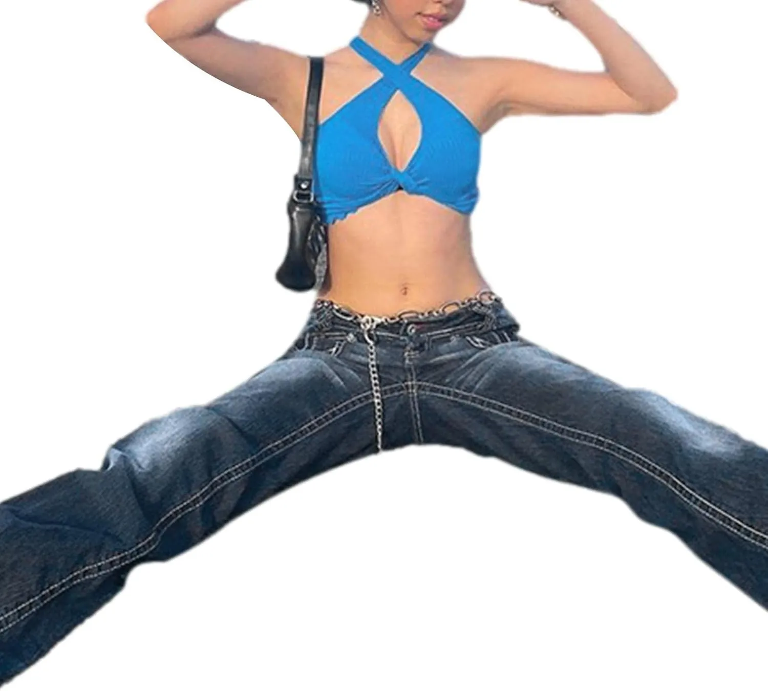 Women High Waisted Pants Wide Leg Denim Jeans Straight Casual Loose Baggy Trousers Vintage Y2K E-Girl Streetwear