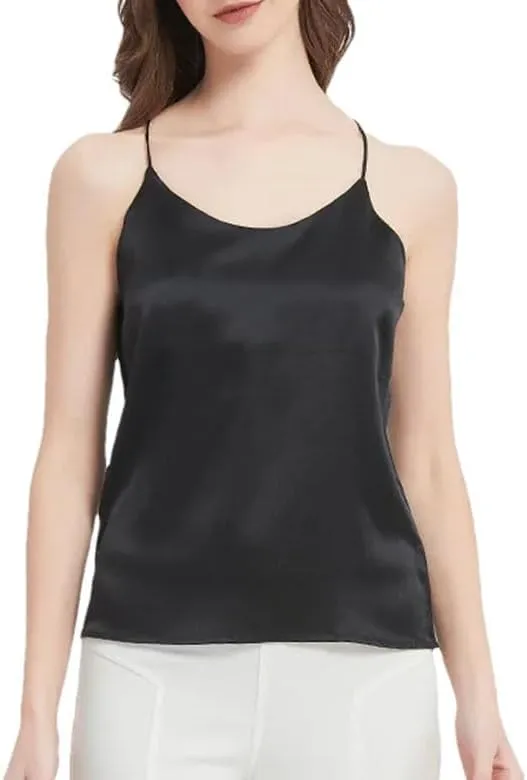 Women Mulberry Silk Camisole Summer Lightweight Sleeveless Sexy Tank Top Casual Vacation Beach Vest