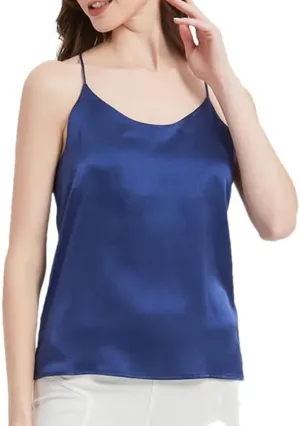 Women Mulberry Silk Camisole Summer Lightweight Sleeveless Sexy Tank Top Casual Vacation Beach Vest