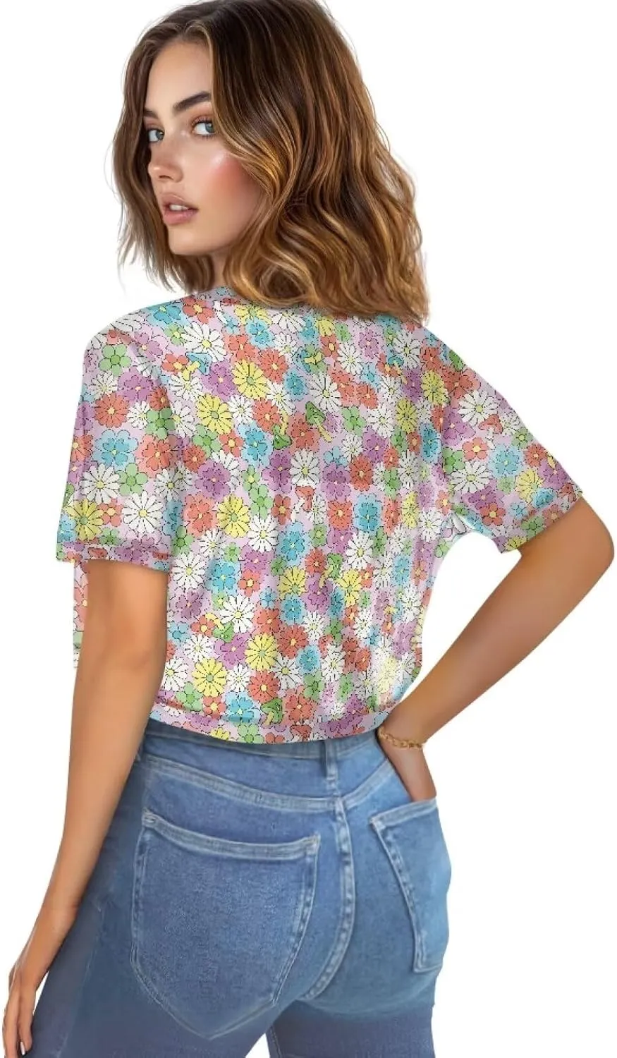 Women Open Front Mesh Bolero Shrugs Short Sleeve Cropped Chiffon Cardigan Lightweight Sheer Summer Jacket Tops