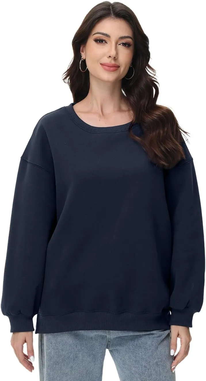 Women Oversized Sweatshirts Long Sleeve Crewneck Tops Pullover Fall Fashion Outfits Clothes with Pockets