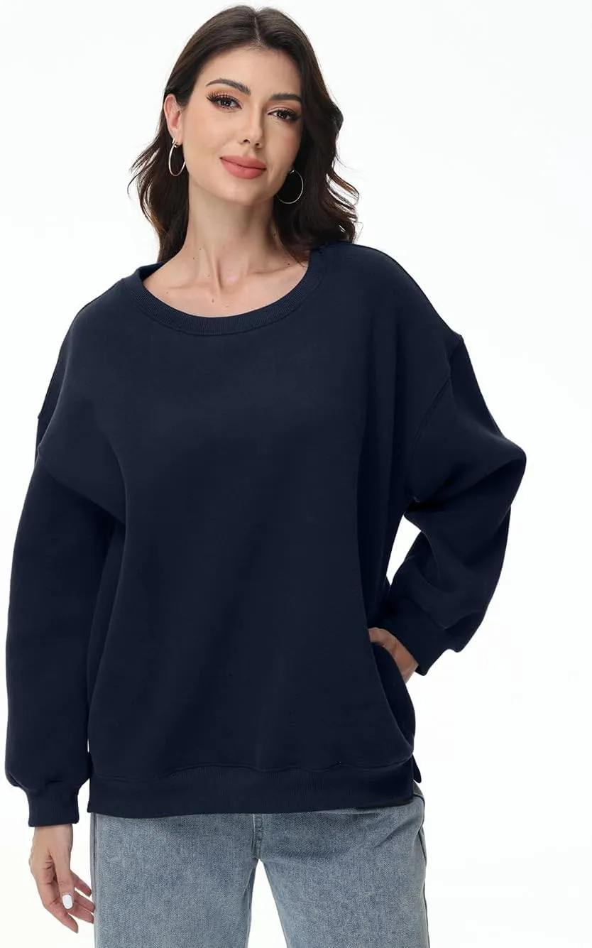 Women Oversized Sweatshirts Long Sleeve Crewneck Tops Pullover Fall Fashion Outfits Clothes with Pockets