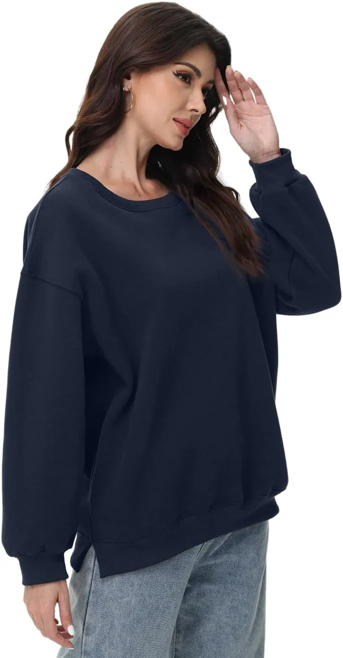 Women Oversized Sweatshirts Long Sleeve Crewneck Tops Pullover Fall Fashion Outfits Clothes with Pockets
