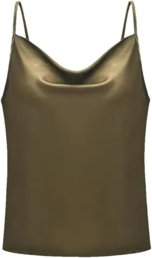 Women Silk Satin Vest Summer Casual Spaghetti Camisole Sleeveless Going Out Beach Basic Tops