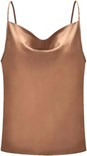Women Silk Satin Vest Summer Casual Spaghetti Camisole Sleeveless Going Out Beach Basic Tops