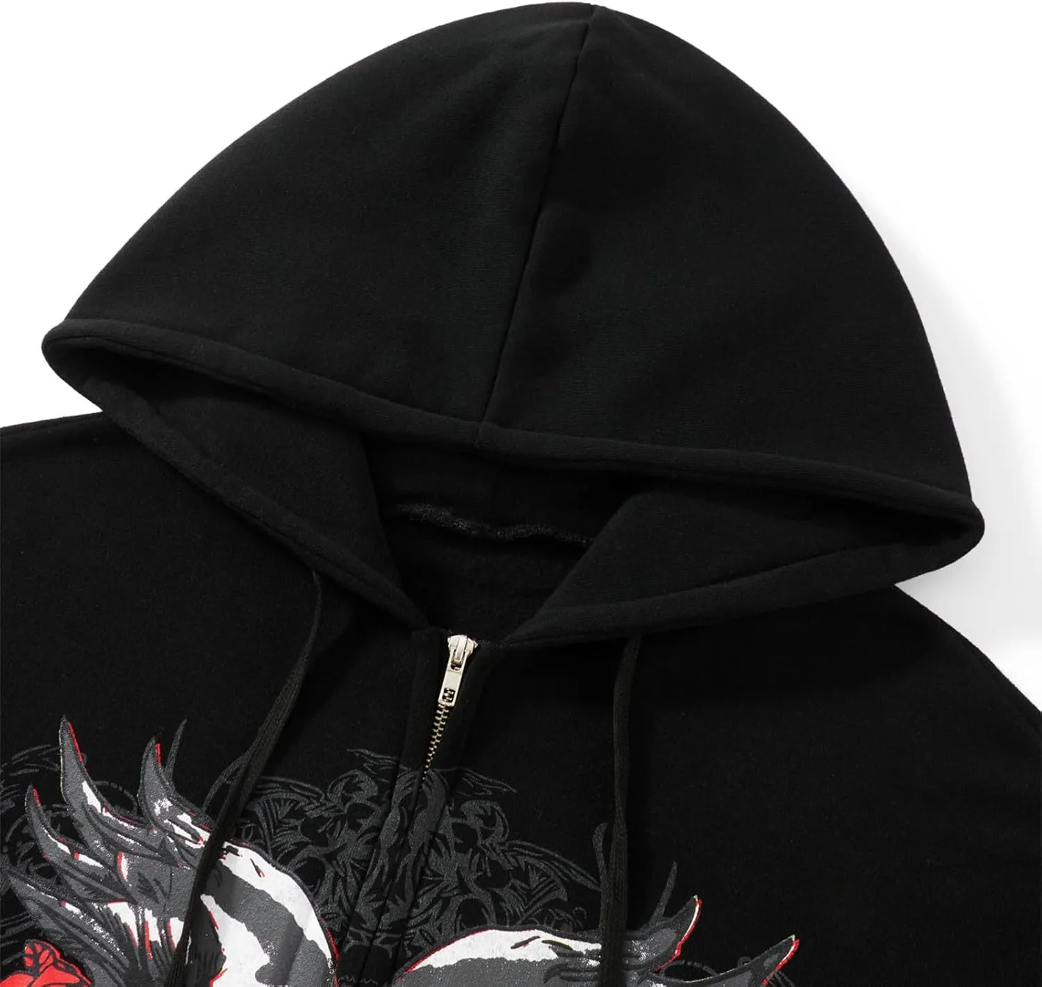 Women Zip Up Oversized Y2k Hoodie Sweatshirt Long Sleeve Skull Print Vintage 90s Tops Streetwear