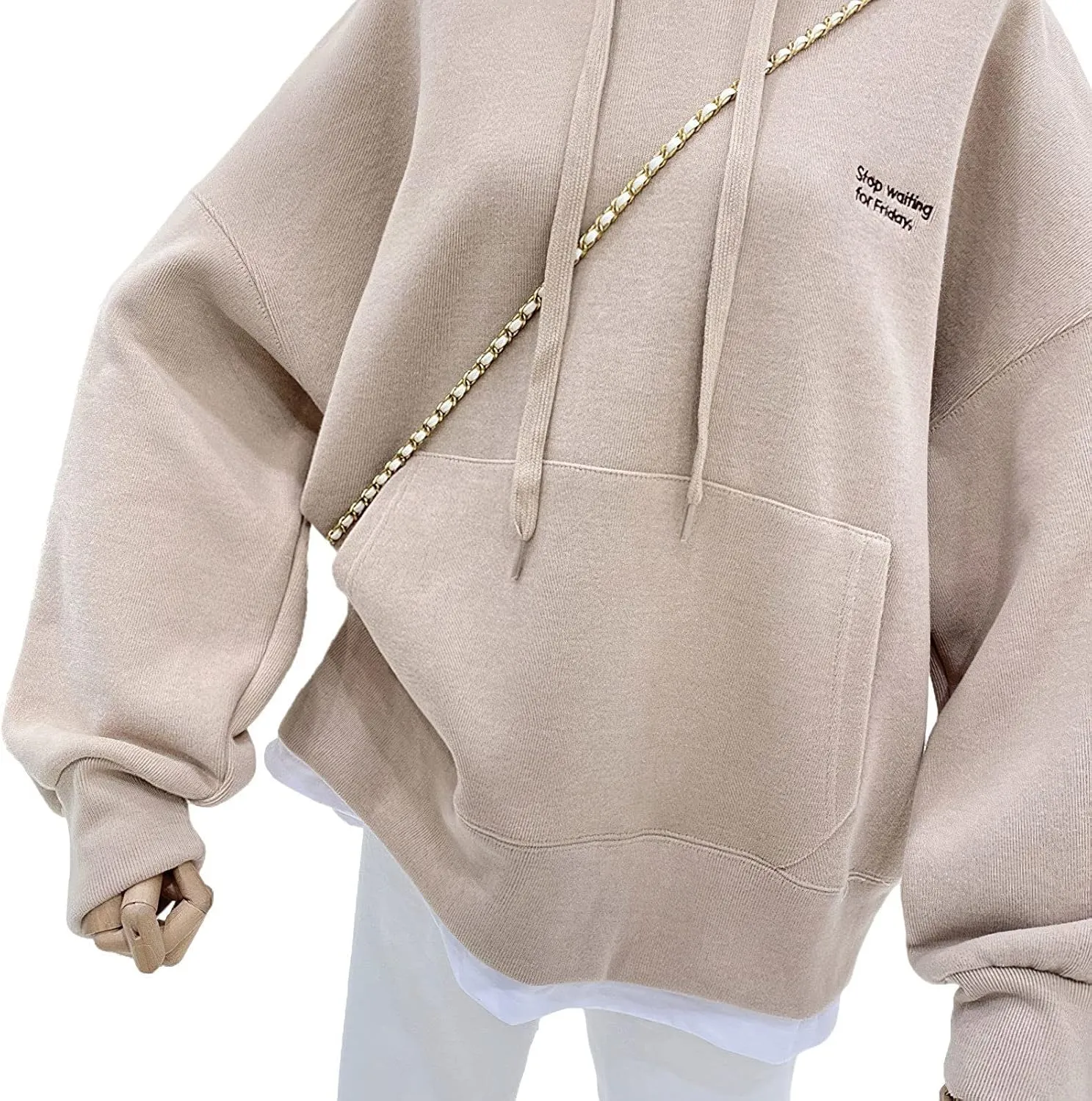 Women's Oversized Pullover Hoodie Drawstring Hood Long Sleeve Casual Sweatshirt with Kangaroo Pocket