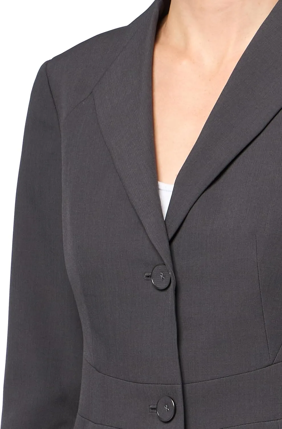 Women's Petite Two Button Blazer & Slim Skirt, 2pc Set