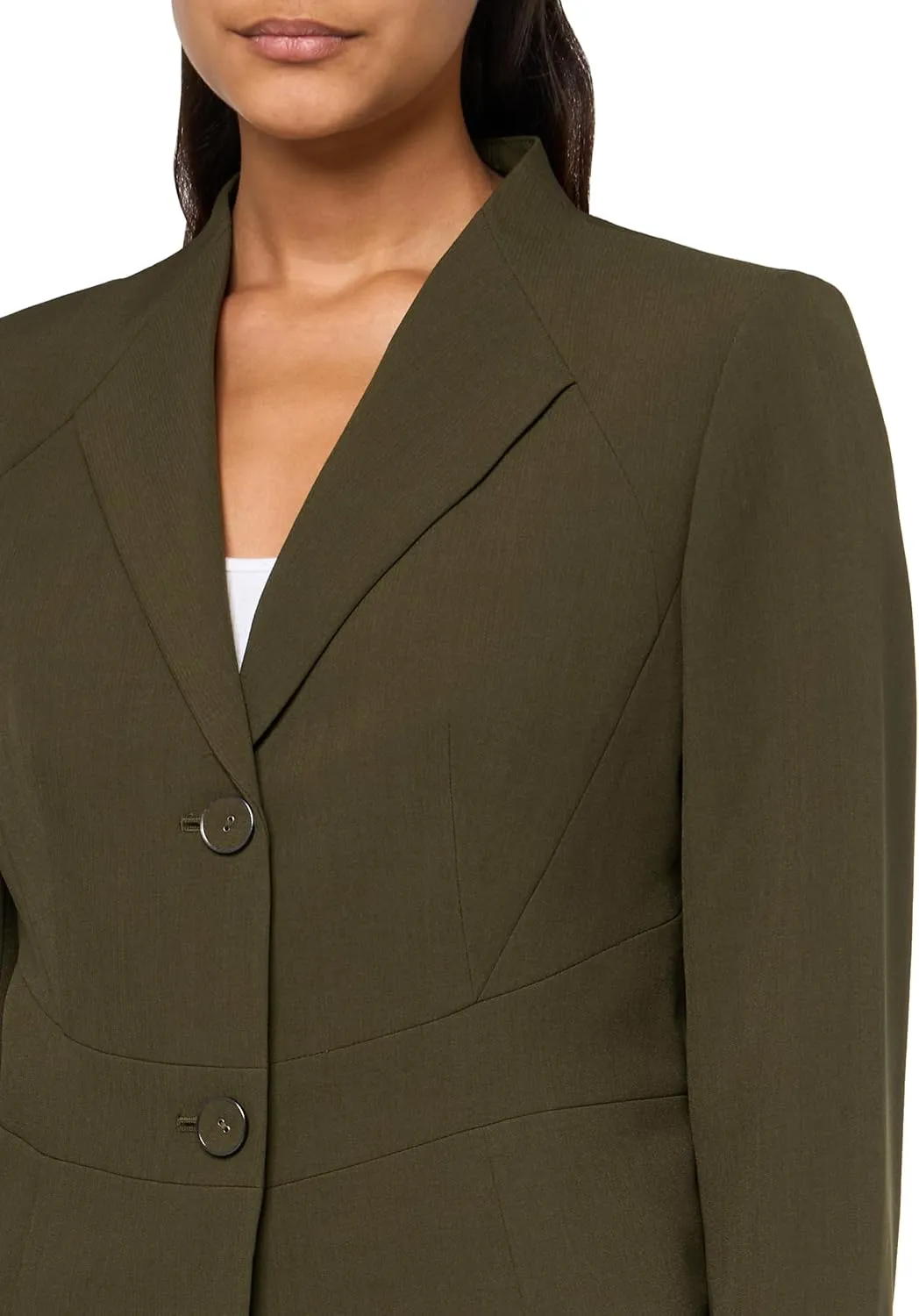 Women's Petite Two Button Blazer & Slim Skirt, 2pc Set