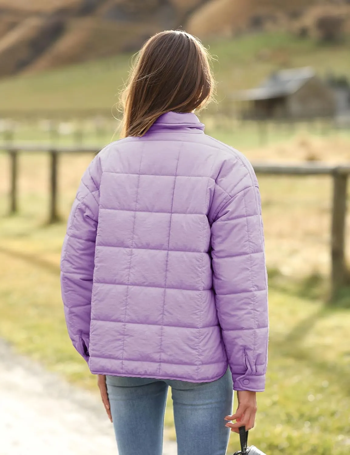 Xiaoxuemeng Womens Quilted Puffer Jacket Zip Up Lightweight Padded Coat Outwear